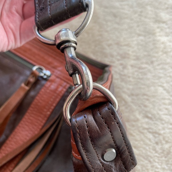 Rough & Tumble Large Vintage Hoop Hobo Mahogany/Redwood Denim - Picture 4 of 7